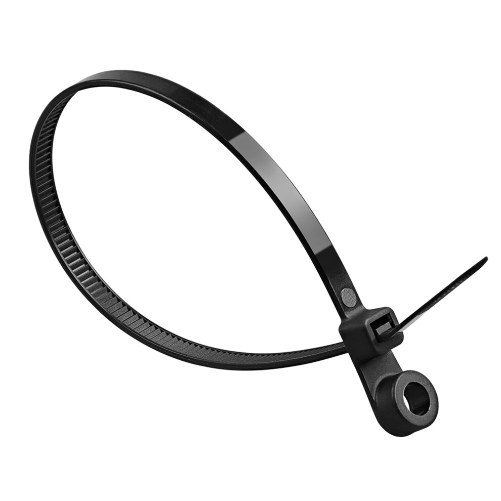 Heavy Duty Nylon Fastening Straps With Screw Holes For Secure Wire Management Black 7695001238465