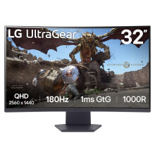LG UltraGear Gaming Monitor 32GS60QC, 32" QHD 180Hz Curved VA, Black