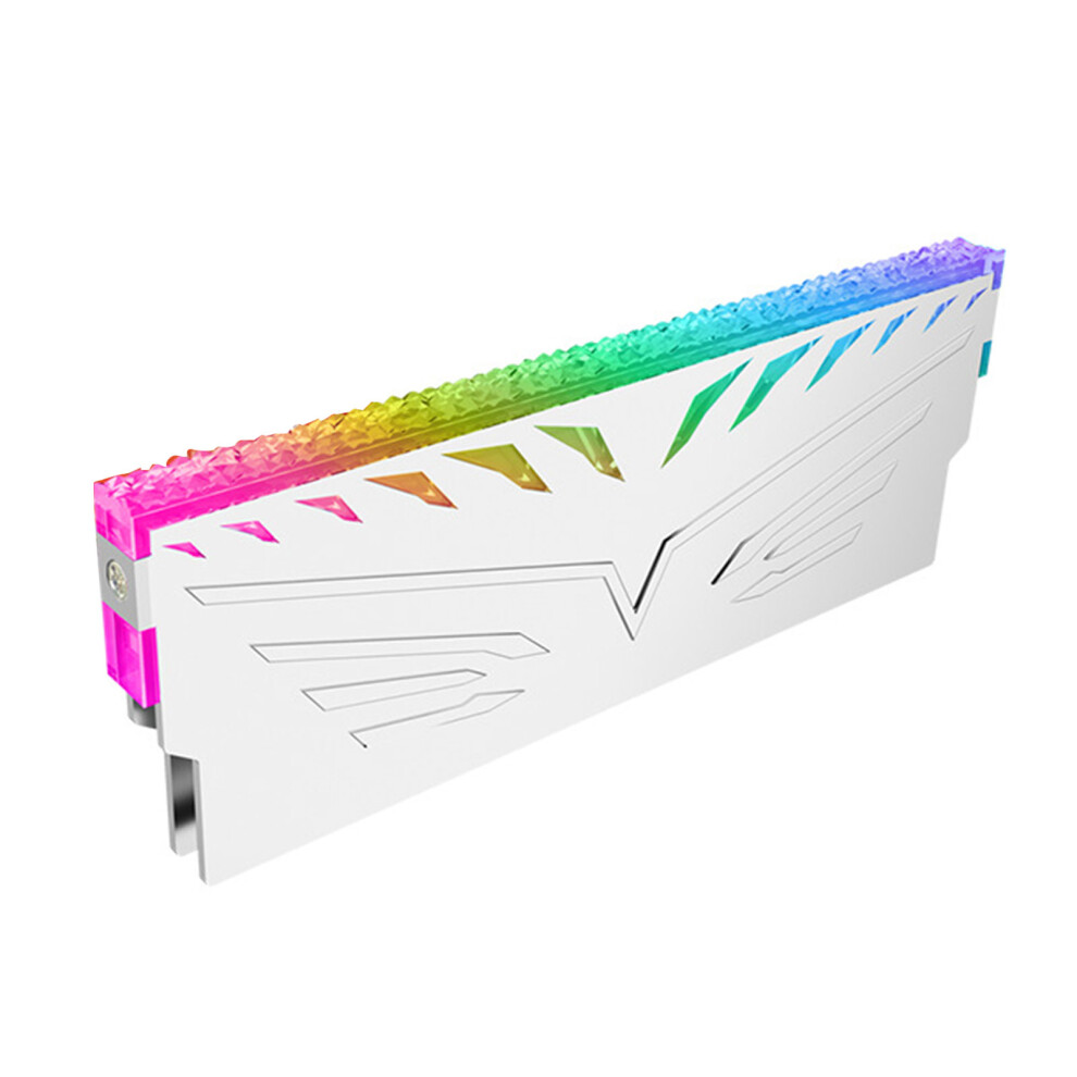 Metal Argb Rams Heatsink With Thermal Pad Cooling And Rgbs Lighting For Ddr5/4/3/2 White 7695001193467