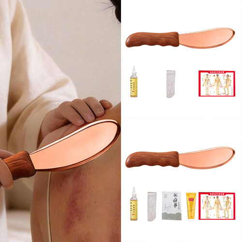 Elegant Copper Massage Scraper With Ergonomic Handle For Home Wellness Copper handle 2