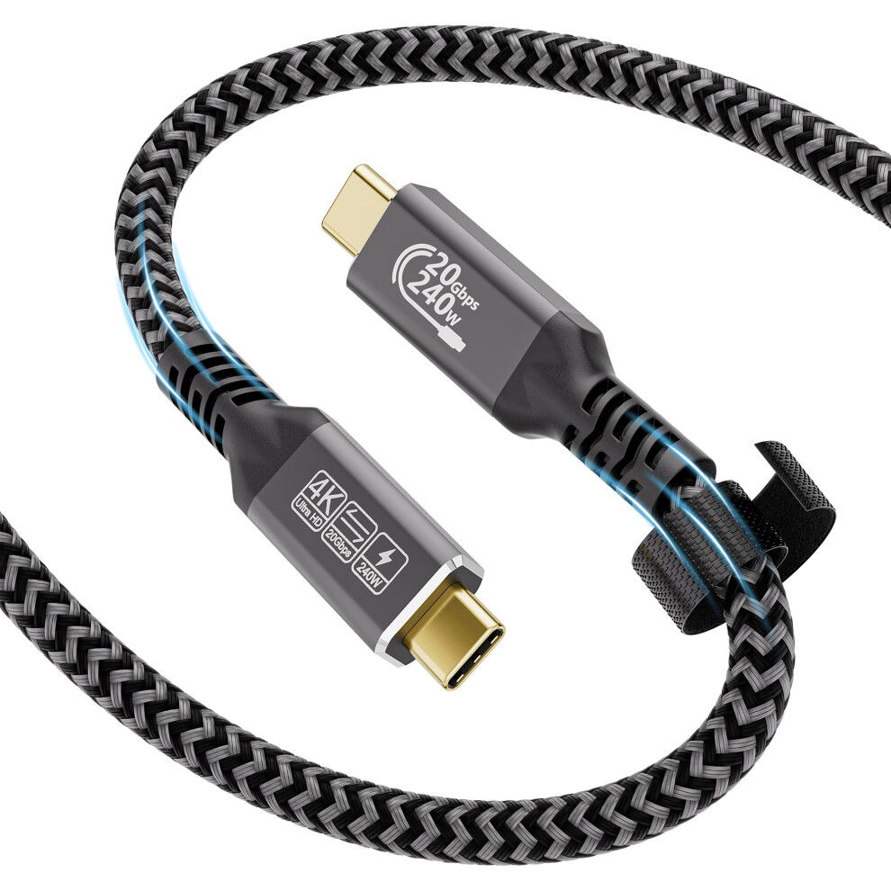 Cakoble Usb C To Usb C Cable 0.5M,Usb 3.2 Gen2x2 Usb C Charger,20 Gbps Data Transmission,240W 48V/5A Fast Charging,5K@ 60Hz Usb C Display Cable For M 5000642474370