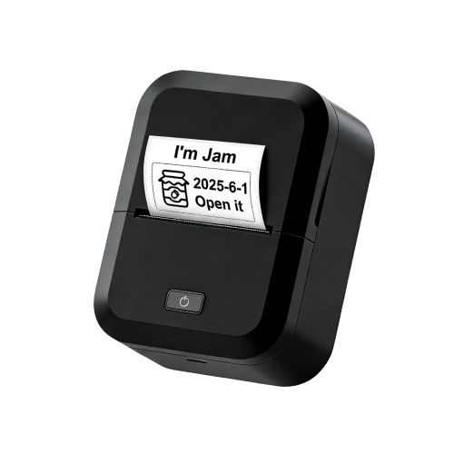 Bluetooth-compatible Thermals Barcod Label Printer Wireless Portable Long Battery Black