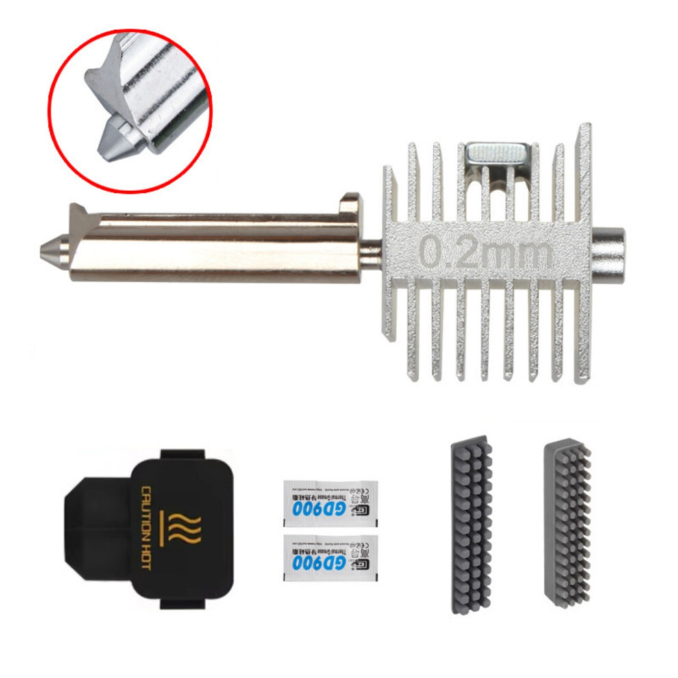 Premium Stainless Steel Extruder Hotend Heatblock Set For Mini 3D Printers 0.2Mm 7695001173100
