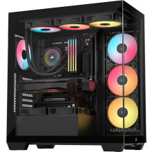 CORSAIR 3500X RS-R ARGB Panoramic Mid-Tower PC Case – 3x Pre-Installed RS120-R ARGB Fans, GPU Anti-Sag Arm, Fits up to 10x 120mm Fans, Reverse Conne