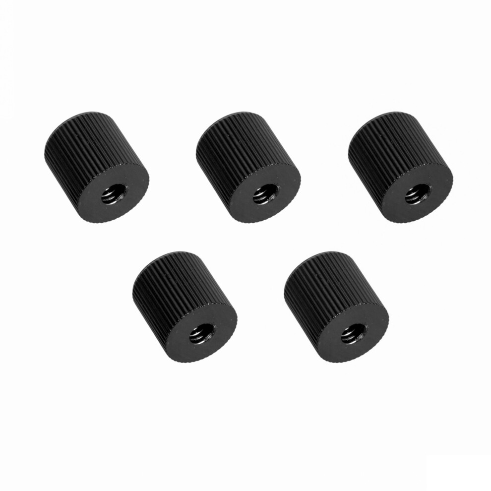 5Pcs Rustproof Aluminum 1/4In Female To Female Screw Adapter For Camera Black Color 7695001228244