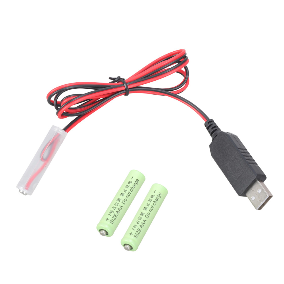 Usb To 4.5V Lr03 3A Battery Elimination Cable Replacement 3Pcs 1.5V Lr03 3A 2 Meters 7695001205672