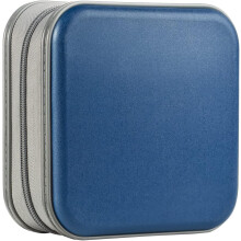 UENTIP CD Wallet,48 Capacity DVD Case Holder Hard Plastic Portable Travel CD Case Car Storage Wallet Bag (Dark Blue)