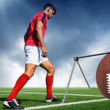 Hard Wearing Metal Football Kicking Stand For Outdoor Practice And Play White
