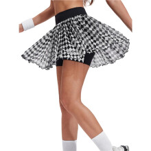 Dames Skort Hoge Taille Plissé Tennisrokken Mesh Rimpel Sportrok met Korte Broeken en Zakken Zwart XXXL