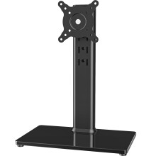 Single LCD Computer Monitor Free-Standing Desk Stand Riser for 13 inch to 32 inch Screen with Swivel, Height Adjustable, Rotation, Holds One (1) Scre