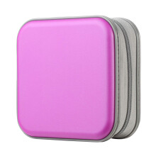 alavisxf xx CD Case, 48 Capacity Hard Plastic Portable Travel DVD Case Protective Zipper CD Case Holder Car Storage Wallet Bag (48 Capacity, Purple)