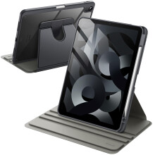 JETech 360 Rotating Case for iPad Air 11" M4/M3/M2, Air 5/4, Space Gray