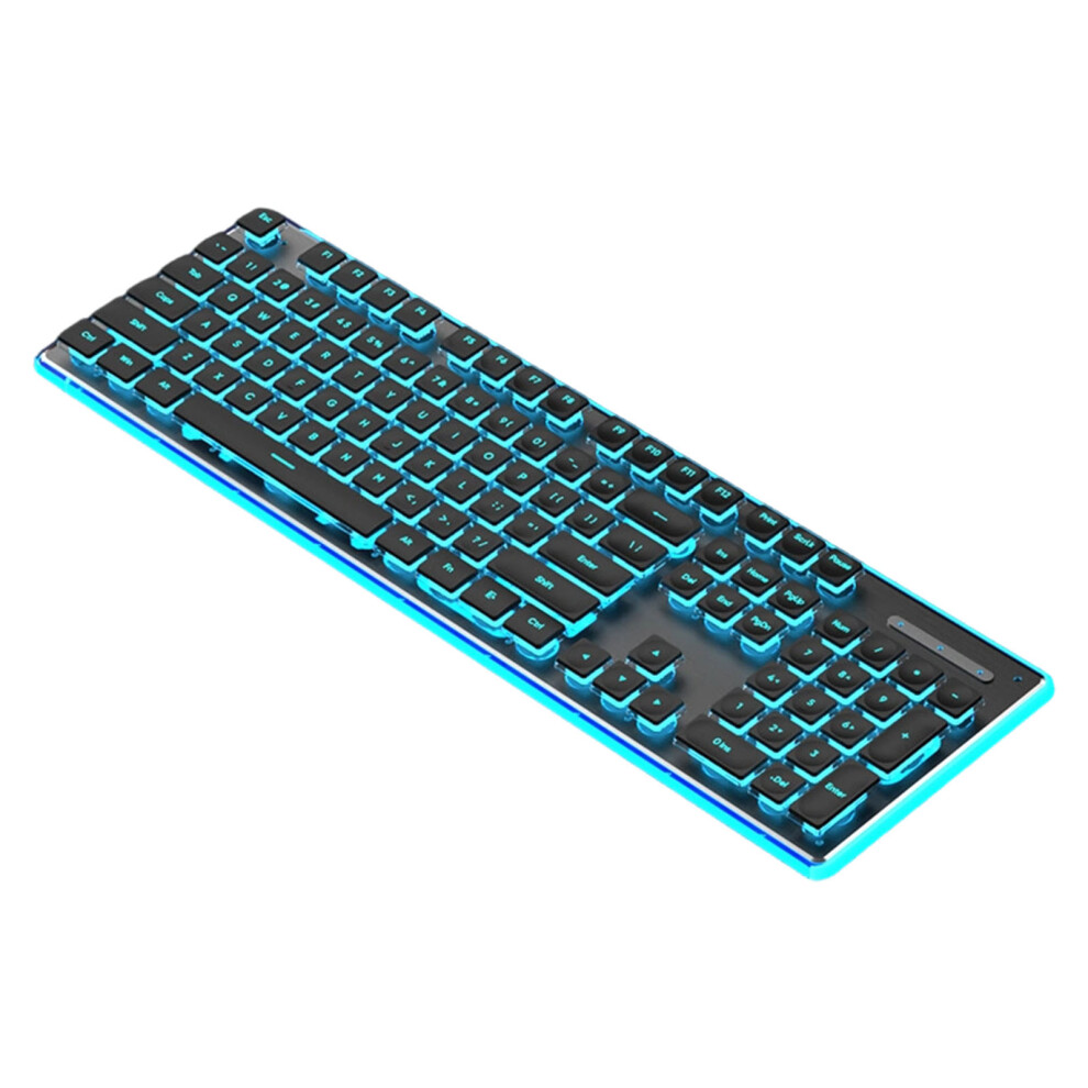 104Key Usb Cord Keyboards With Colorful Backlit Silents Mechanical Feel For Pc Blue 7695001187794