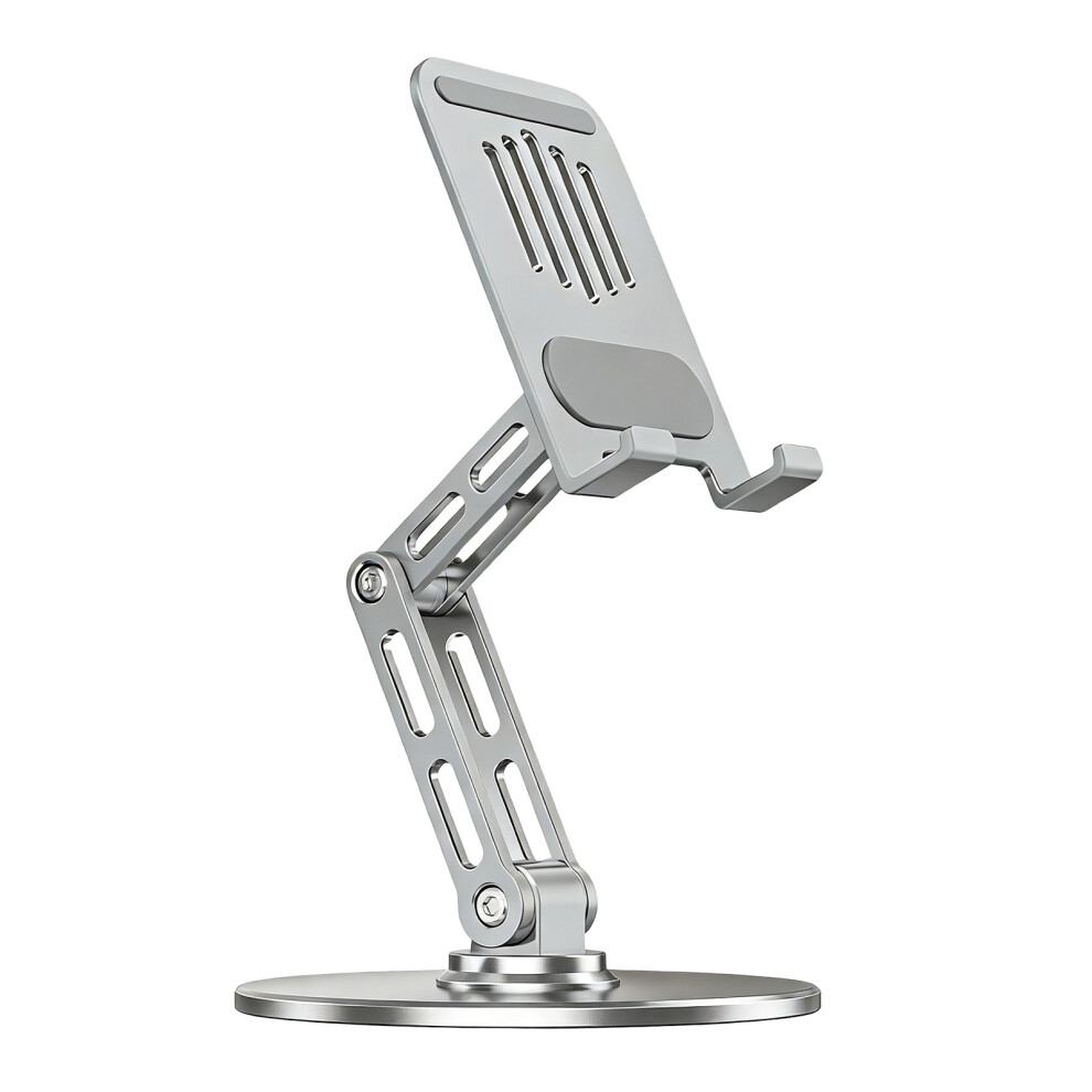 Foldable Aluminum Alloy Desktop Stand With 3 Axises Adjustment 360 Degree Rotation Silver 7695001188098