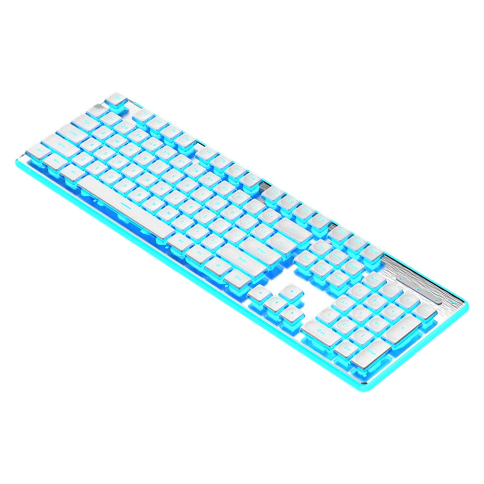 104Key Usb Cord Keyboards With Colorful Backlit Silents Mechanical Feel For Pc Light/Blue 7695001187893