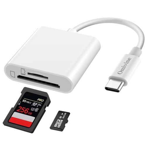 USB-C SD Card Reader, Dual Slots Micro SD/SD Card Reader Camera Memory Card Viewer for iPhone 16/15 Series, iPad, Mac, and Android/Windows/Linux/Mac