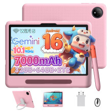 P10 Kid Kids Tablet with Silicone Case & Stylus Pen, 10 inch tablet Android 16 Tablet for Kids Ages 3-12 Years, 90Hz 32GB+64GB/TF 2TB, Gemini AI, Par