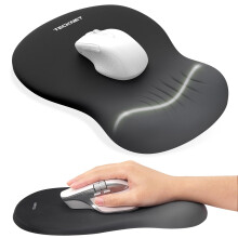 TECKNET Mouse Mat Wrist Support, Ergonomic Mouse Mat with Slow-rebound Memory Foam, Mouse Pad with Non-slip PU Base, Waterproof Computer Mousepad for