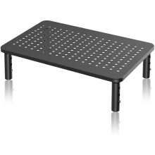 suptek Computer Monitor Stand Riser, Metal for Laptop, Printer, Notebook and All Flat Screen TV Display with Vented Platform, 3 Height Adjustable Ris