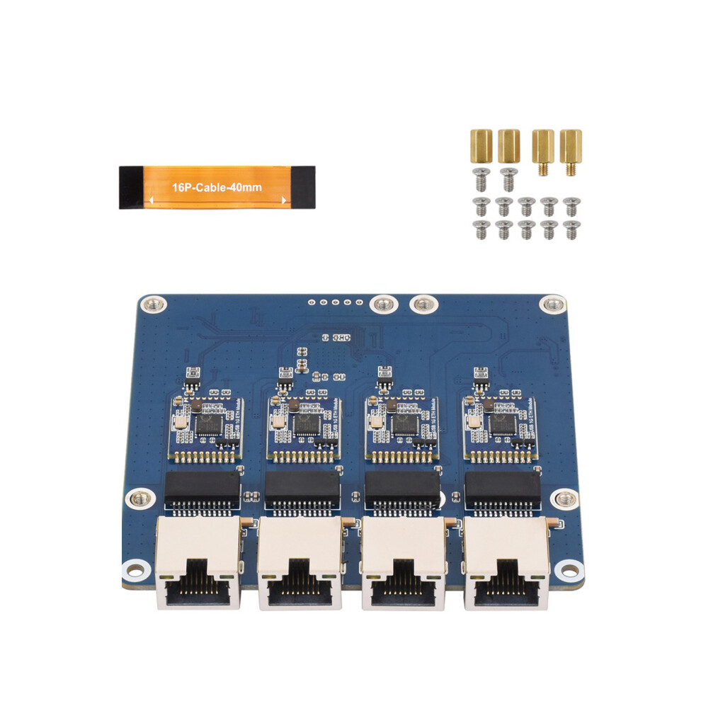 Pcie To 4 Port Ethernet Adapter Fast Data Transfer Not Need Driver Efficient Gigabit Eth 7695001196307