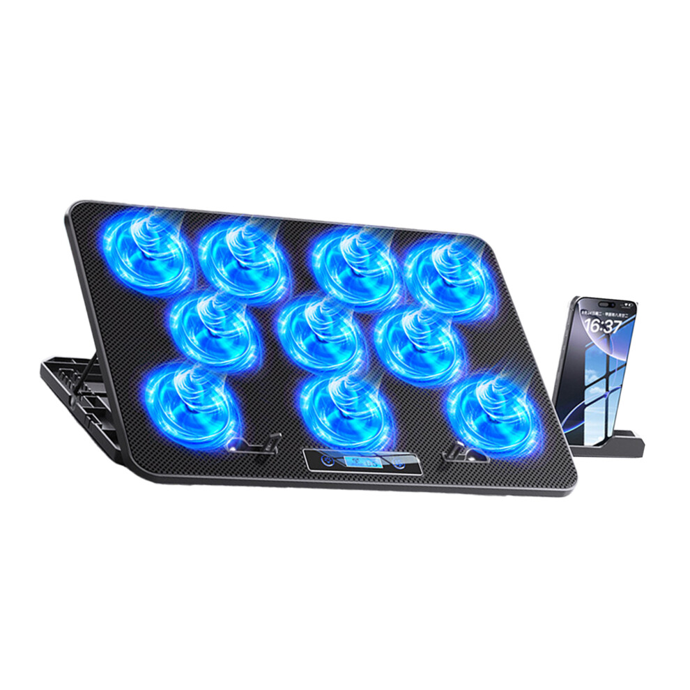 Rgbs Gaming Laptop Cooling Pad With Adjustable Height Quiet Fan For 10Core Digital Disp 7695001243421
