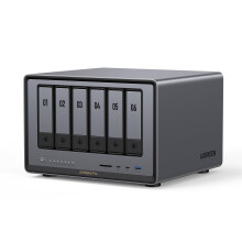 UGREEN NASync DXP6800 Pro 6-Bay Desktop NAS, Intel i5 1235u 10-Core CPU, 8GB DDR5 RAM, 128G SSD, 2 * 10GbE, 2 * M.2 NVMe Slots, 8K HDMI, 2 * TBT4, Ne