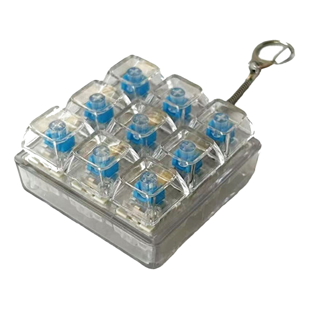 1Pc Mechanical Keyboard Switches Tester Keychain Stress Transparent Color Nine Key Model 7695001228282