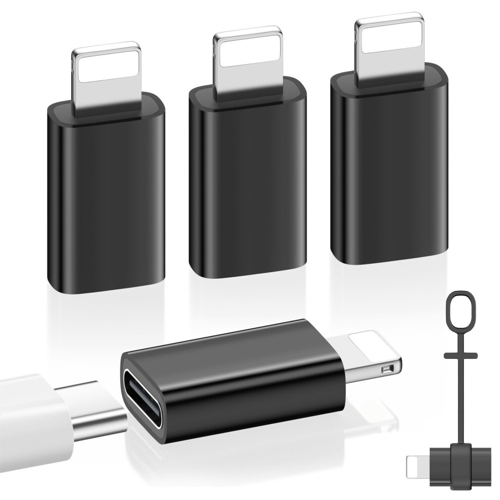 Moko Usb C To Lightning Adapter 4 Pack, Not For Audio/Otg, Lightning Male To Usb C Female Adapter For Iphone 14/13/12/11/X Series, Ipad/Airpods, Char 5009222878423