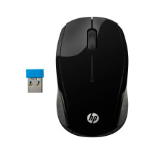 HP 200 Black Wireless Mouse | Red LED | 1000 DPI Optical Mouse Sensor | 2.4GHz Wireless USB Receiver Included | Ambidextrous Design | 3 Buttons, Scro