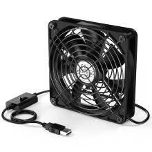 ELUTENG 120mm USB PC Fan 5V with L/M/H 3 Adjustable Speed Portable USB Computer Fan Electronic Cooling Fan 1500 RPM with Metal Grill for Laptop/TV Bo