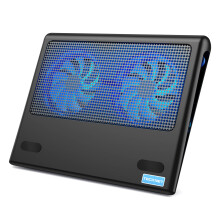 TECKNET Laptop Cooling Pad, 12"-16" Laptop Cooler with 2 Quiet Fans, Ergonomic Comfort Gaming Laptop Cooling Stand, Speed Adjustable Cooling Pad