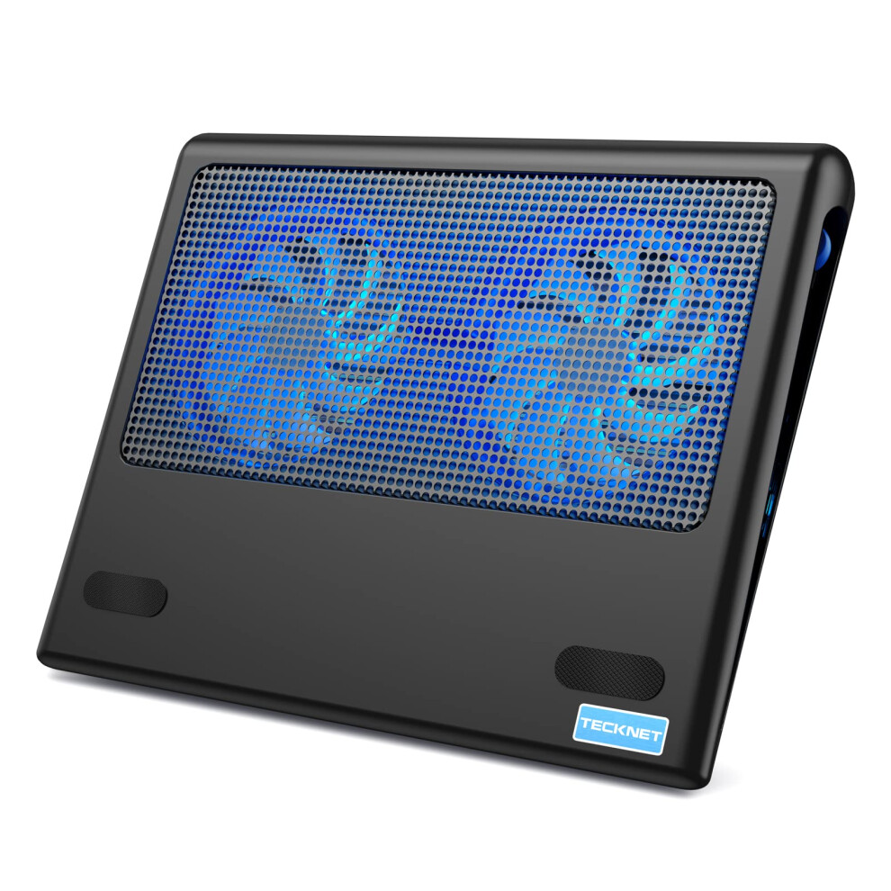Tecknet Laptop Cooling Pad, 12"-16" Laptop Cooler With 2 Quiet Fans, Ergonomic Comfort Gaming Laptop Cooling Stand, Speed Adjustable Cooling Pad