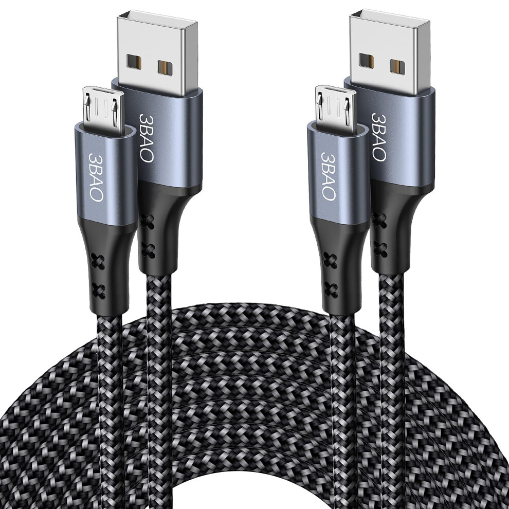 Micro Usb Cable,2Packs 1M 2M Usb A To Micro Charging Cable Braided Android Charger Cord Compatible For Samsung S7/S6/S5, Kindle Fire,Fire Hd Tablets, 5006625269667