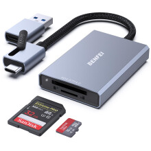 BENFEI SD 4.0 Card Reader, USB-C/USB-A 2-in-1 Memory Card Reader, for SDXC, SDHC, SD, MMC, RS-MMC, Micro SDXC, Micro SD, Micro SDHC Card, UHS-II, and
