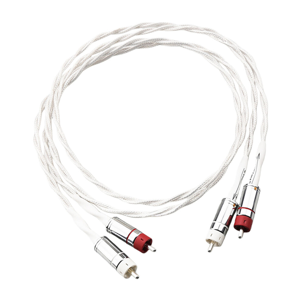 2 Cores Coated 2Rca To 2Rca Cable Interconnect Cord For Sound Reproduction 2M Silver 7695001161688