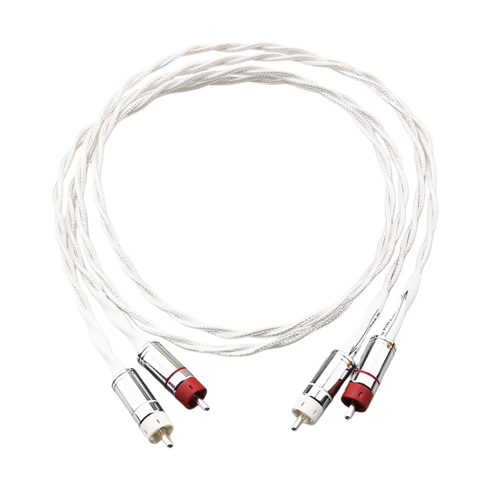2 Cores Plating 2Rca To 2Rca Cable Interconnect Wire For Hifi Equipment 0.5M Silver 7695001161725