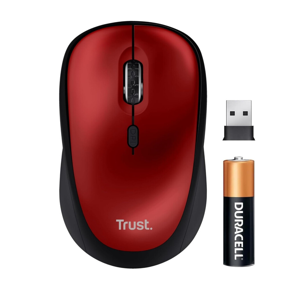 Trust Yvi+ Silent Wireless Mouse, Sustainable Design, 800-1600 Dpi, For Left And Right Hand Users, Storable Usb Micro Receiver, Quiet Compact Compute 5003437540762