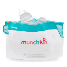 Munchkin Latch Microwave Sterilize Bags, 180 Uses, 6 Pack, Eliminates up to 99.9% of Common Bacteri