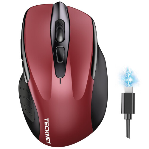 TeckNet TECKNET Bluetooth Mouse, Rechargeable Bluetooth Wireless Mouse