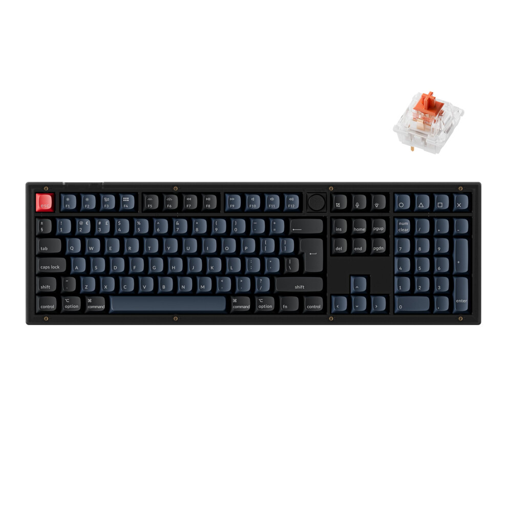 Keychron V6 Wi Mechanical Keyboard Knob Version, Full-Size Qmk Programmable With Hot-Swappable Pro Silent Linear Switch Compatible With Mac Wi Red 5005471120320
