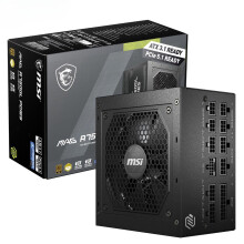 MSI MAG A750GL PCIE5 Power Supply Unit, 750W, 80 Plus Gold, Fully Modular, ATX 3.0, PCIe 5.0 GPU Support, 120mm FDB Fan, Full-Bridge LLC, Flat Black