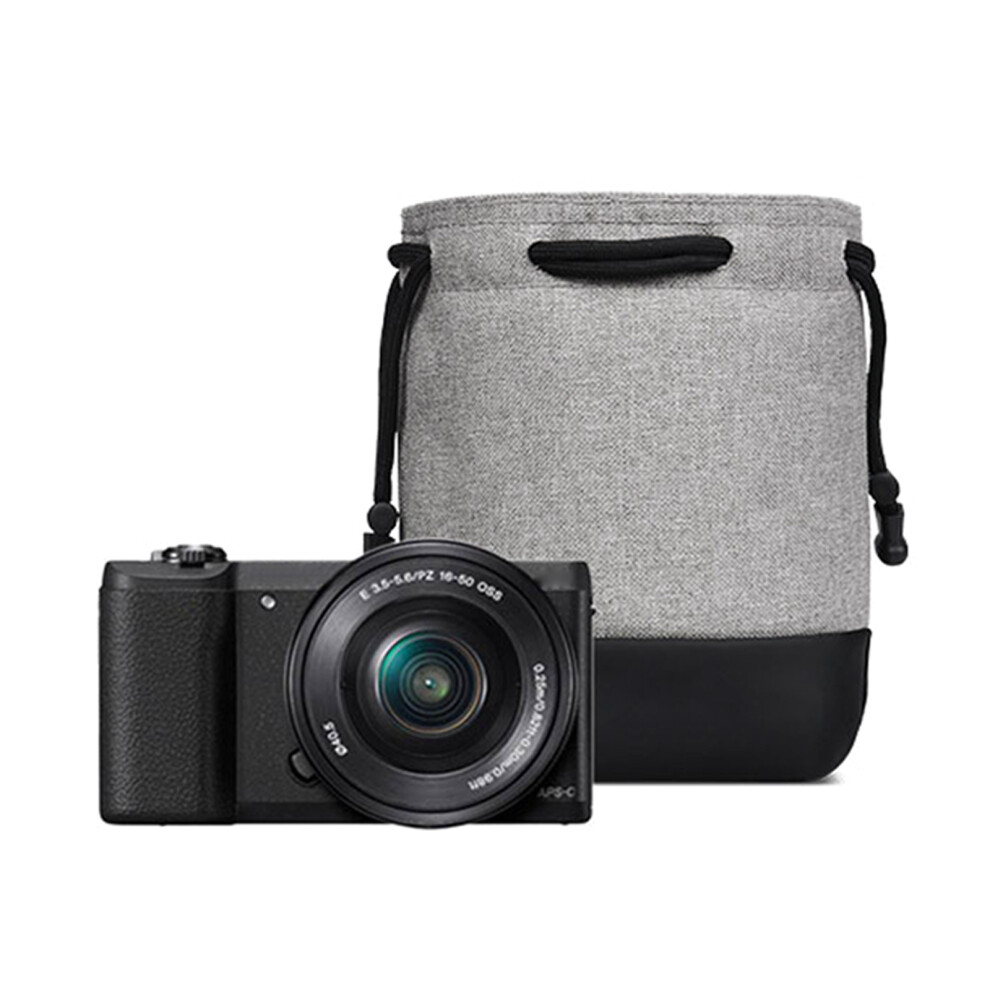 Lightweight Portable Lens Bag With Extra Thick Shock Absorbing Interior Padding S Gray 7695001248785