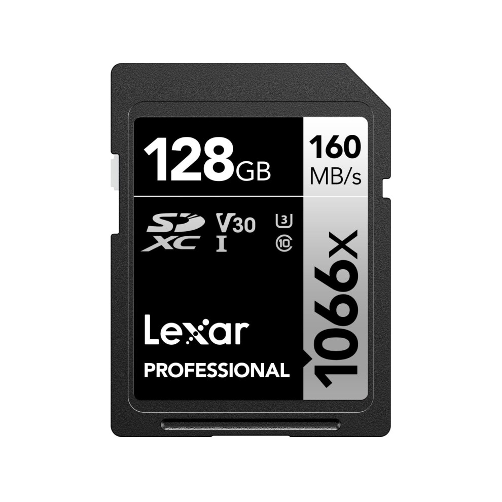 Lexar Professional 1066X Sdxc Uhs-I Memory Card 128Gb, Up To 160Mb/S Read, V30/U3/C10 For Dslr Cameras And Hd Camcorders