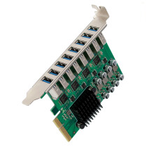 Fast speed 10Gbps USB 3.2 PCIExpress Card 8 Port Computer Expansion HotSwap