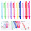 Retractable Ballpoint Pen Ergonomic Grip Multipurpose Plastic Pens Black Inks Rose red 3