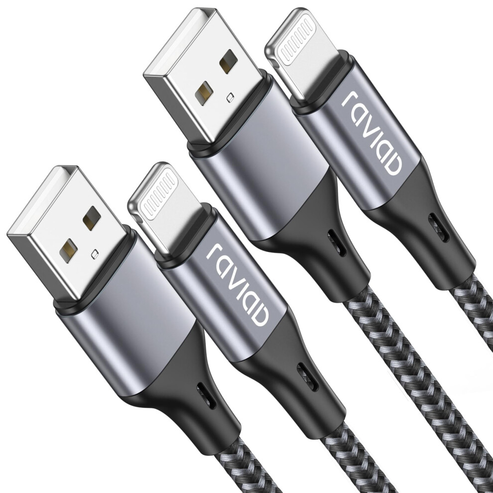 Raviad Iphone Charger Cable, [2Pack 6Ft/1.8M, Mfi Certified] Lightning Cable Nylon Braided Iphone Charger Lead Fast Charging Cable For Iphone 13 12 1 5006876759238