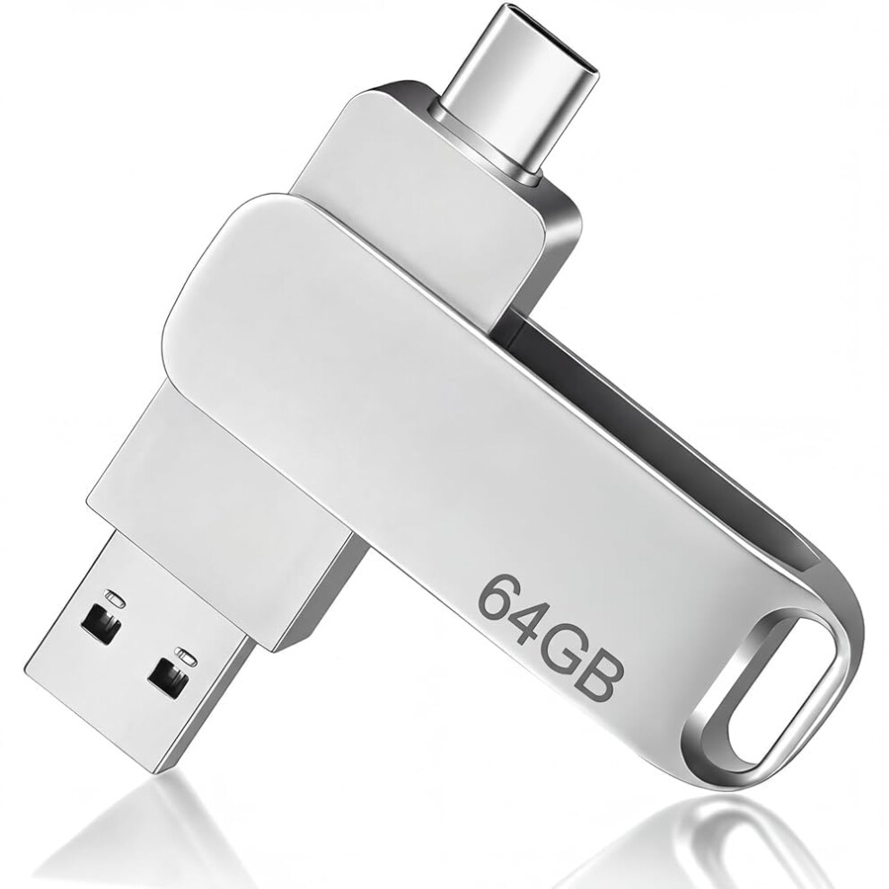 64Gb Usb Memory Stick 3.2 Type-C Dual Flash Drive For Pc, Tablet, Mac, Macbook, Flash Drive Smart Phone High-Speed Memory Stick For Store Songs Photo 5001298887866