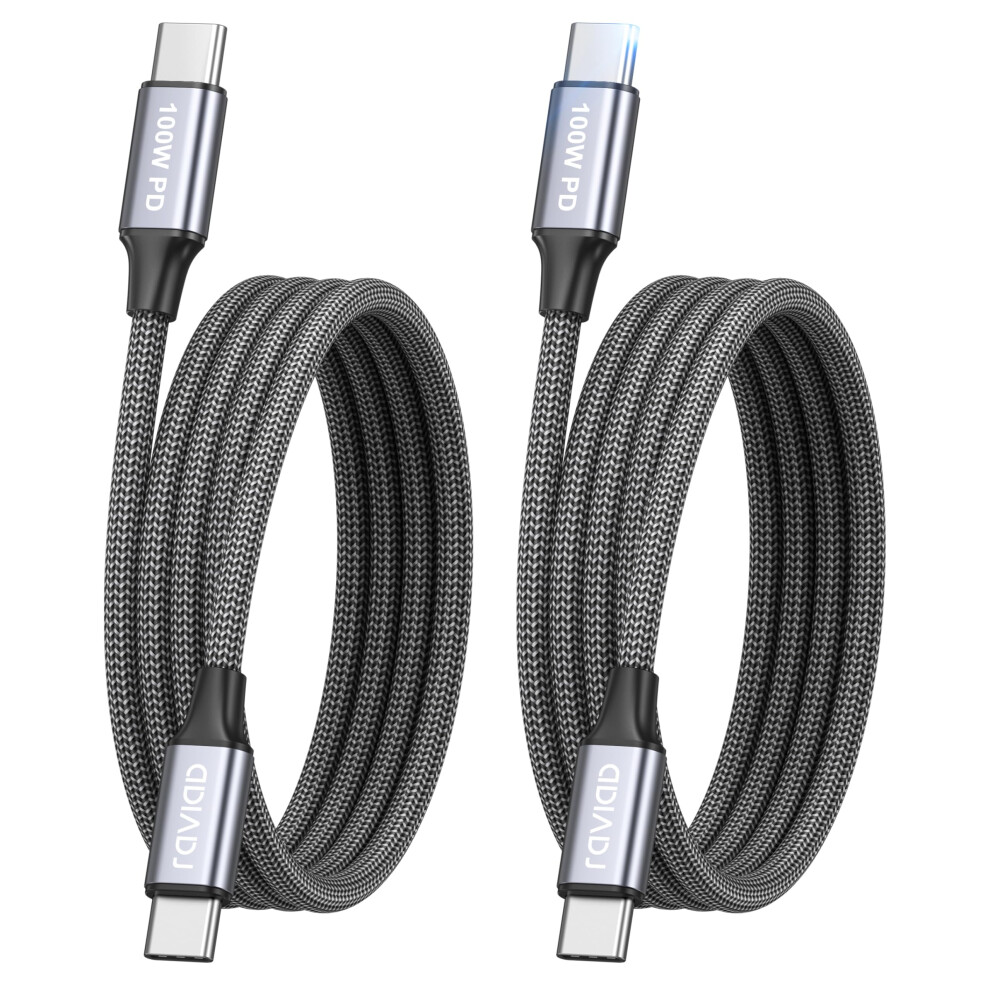 Raviad Usb C To Usb C Charger Cable 2Pack 1M 100W 5A Fast Charging Cable Type C Charger Fast Charge Lead Usbc To Usbc Cord For Iphone 17 16 15 Pro Ma 5000178678754