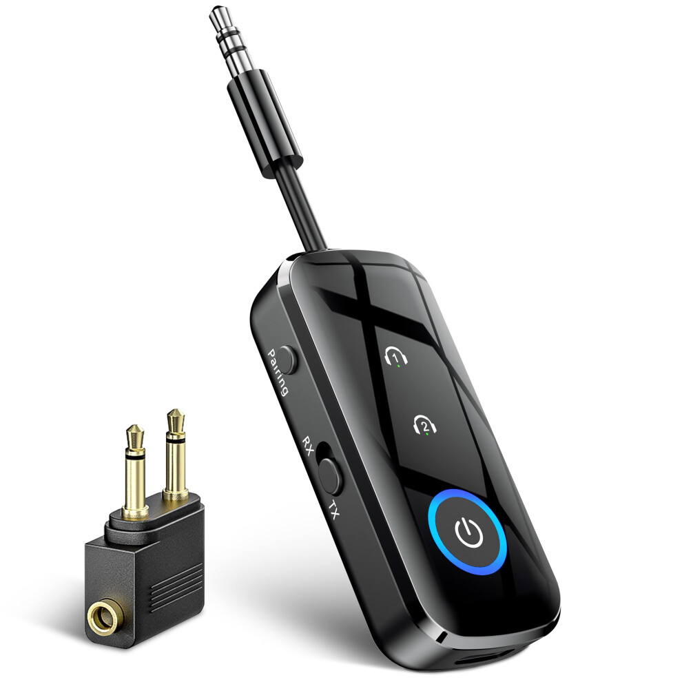 Sonru Bluetooth 5.3 Transmitter Receiver Splitter, 2 In 1 Bluetooth Airplane Adapter With 3.5Mm Jack Compatible With 2 Airpods Wireless Headphones Tr 5003823237320