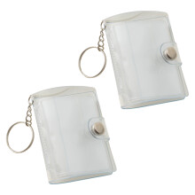 Waterproof PVC 2Inch Photo Album Holder with Keychain 20Photos Pocket Everyday Clear 2Pcs